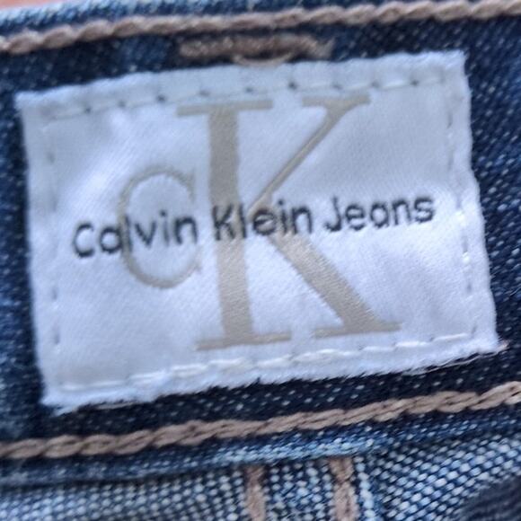 Calvin Klein Jeans Womens 6 Blue Pants Dark Relaxed Stretch Y2K Denim - Picture 5 of 9
